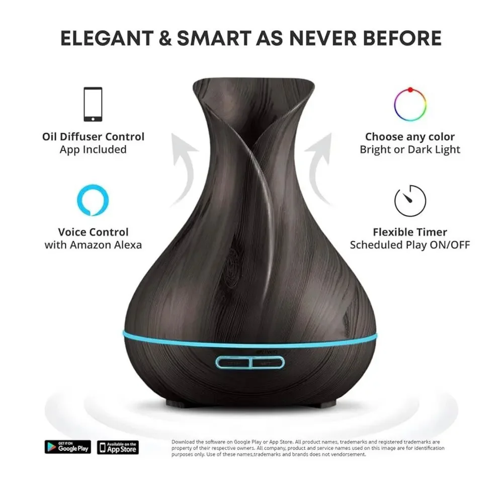 Sierra Modern Home Smart WiFi 400ml Essential Oil Diffuser Humidifier LED